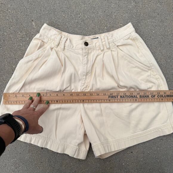 VTG 90s Liz Wear size 12 cotton butter cream yellow high rise pleated mom shorts - Picture 5 of 8